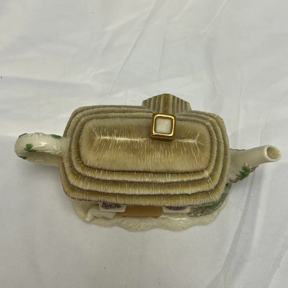 2002 Lenox The Irish Blessing Cottage Teapot Lid Cottagecore Shamrock Vtg